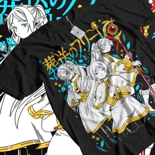 Frieren T-Shirt Beyond Journey's End Fern Stark Girl Anime Gifts Shirt All Size