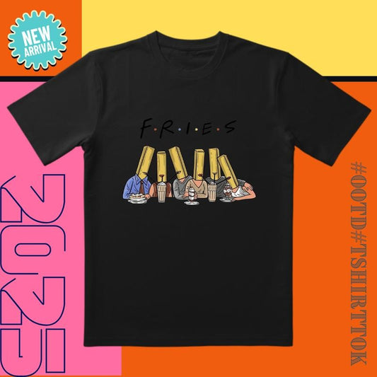 Fries Head Graphic Tee | Neon Collision Design | Slimming Fit | Foodie Social Media Must-Have