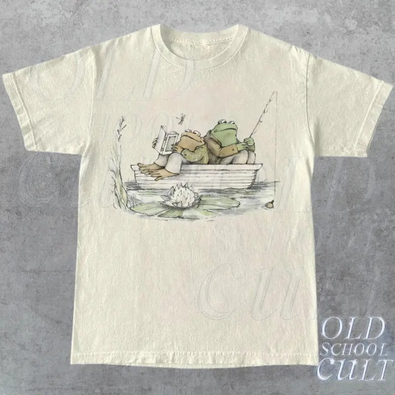 Frog 90s Vintage Graphic Shirt, Retro Toad Tee, Nature Shirt, 2000s Frog T-Shirt, Book Lovers Shirt, Vintage Unisex Oversize Cotton Tee