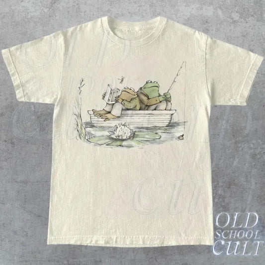 Frog 90s Vintage Graphic Shirt, Retro Toad Tee, Nature Shirt, 2000s Frog T-Shirt, Book Lovers Shirt, Vintage Unisex Oversize Cotton Tee