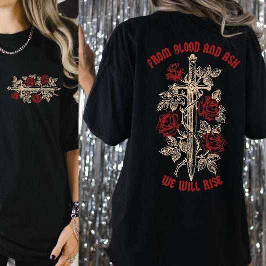 From Blood and Ash We Will Rise Shirt, Jennifer L Poppy Hawke Prince Casteel, Book Lover Gift Hoodie, Sweatshirt