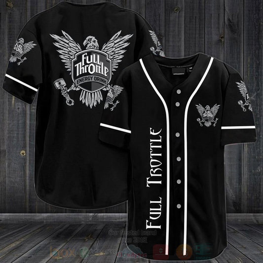 FASHION Full Throttle Energy Drink Baseball Jerseys Botton Shirt