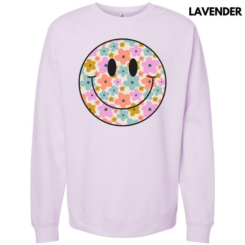 Fun Flower Happy Face Sweatshirt 'NLB' T-Shirts, Hoodie | InkThreadWorks.com