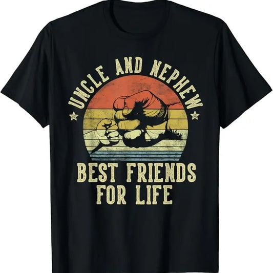 Funny Best Friend Shirts, Gift For Best Friend, Uncle and Nephew Best Friends for Life Funny Uncle T-Shirt Menswear Top Casual Classic