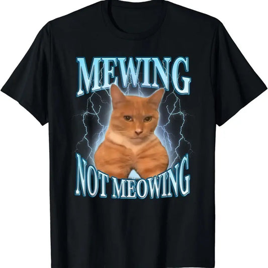 Funny Cat Meme Mewing LooksMax Meowing cat Trend T-Shirt Hoodie, Sweatshirt | InkThreadWorks.com