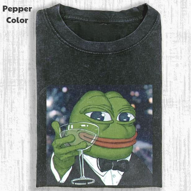 Funny Character Vintage Graphic Tee, Pepe The Frog T-Shirt, Unisex Meme Cringe Funny Shirt, Menswear Womenswear Streetwear Cotton Comfort