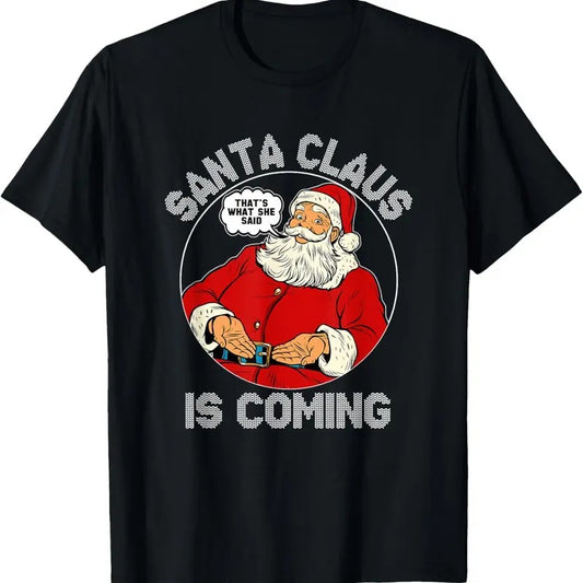 Funny Christmas - Santa is coming Ugly Sweater Party XMAS T-Shirt Hoodie, Sweatshirt | InkThreadWorks.com