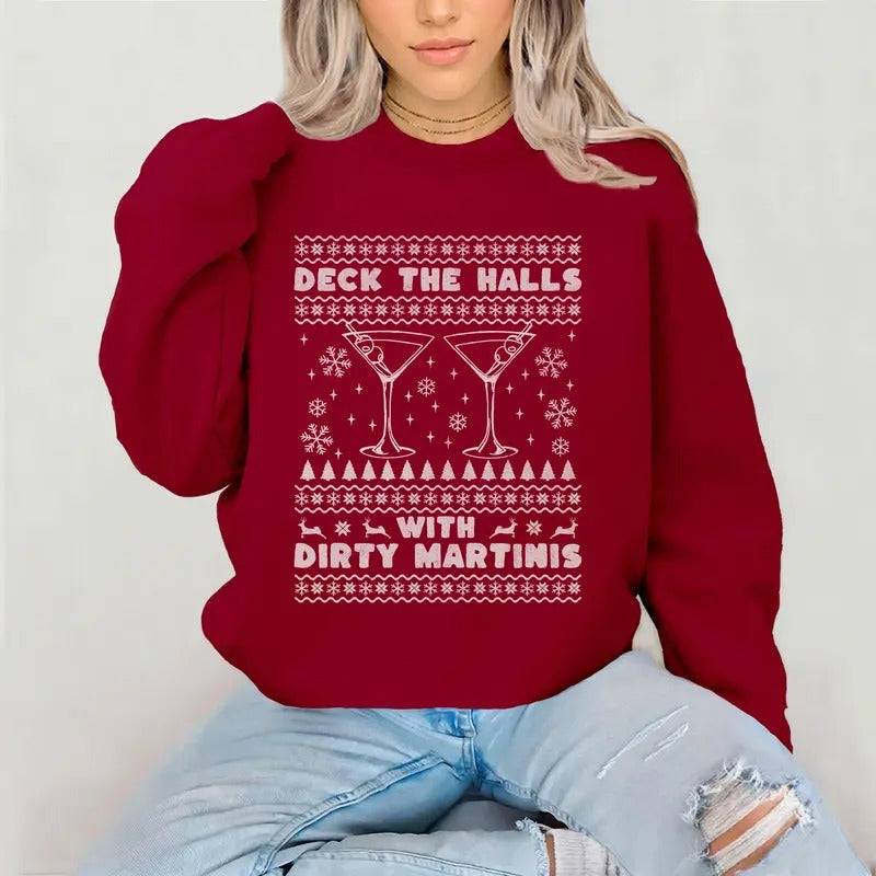 Funny Christmas Shirt, Ugly Sweater, Martini Holiday, Funny Cocktail, Ugly Christmas Sweater, Tini Time, Martini Hoodie,...