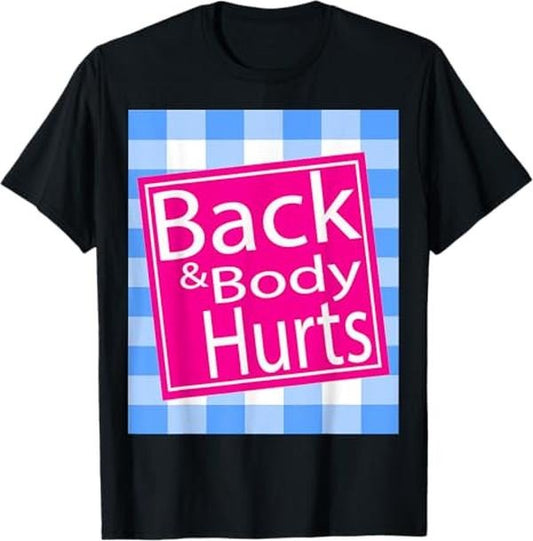 Funny Christmas Shirts, Funny Body & Back Hurts Xmas Thanksgiving Halloween T-Shirt - Menswear Top