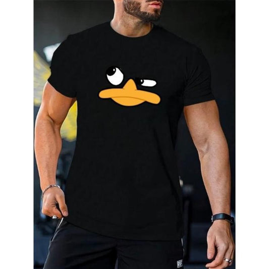 Funny Duck Print T-Shirt - Unique Humorous Design, Soft Cotton, Comfortable Round Neck, Regular Fit, Versatile Fashion for Men, Perfect for Spring and Summer Everyday Wear Made in USA