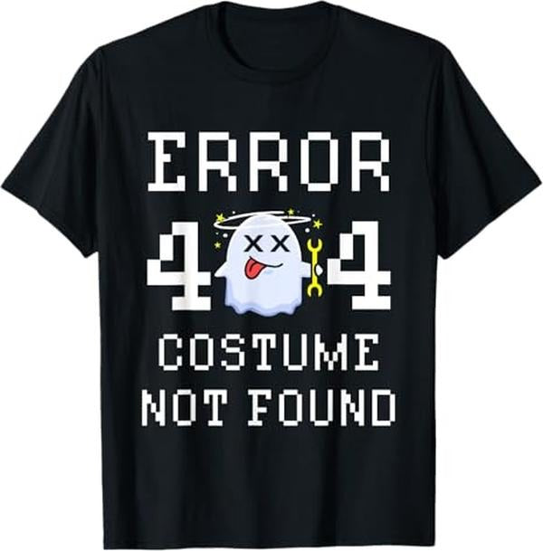 Funny Error 404 Costume Not Found Shirt, Error 404 Costume Not Found Gamer Halloween T-Shirt