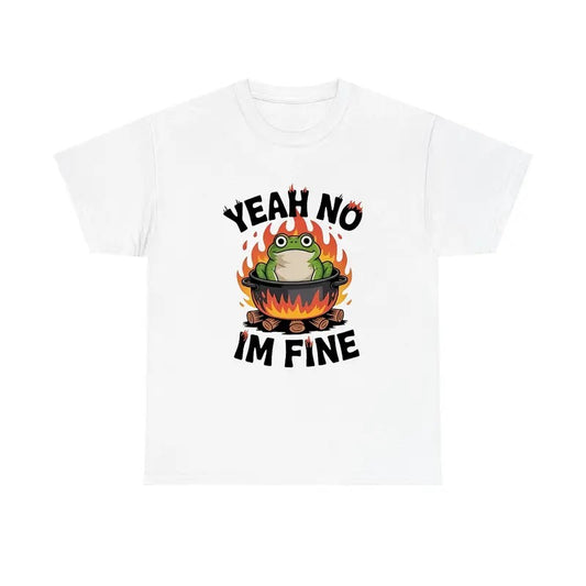 Funny Frog Yeah No I'm Fine Tee, Animal Meme Silly Frog Shirt