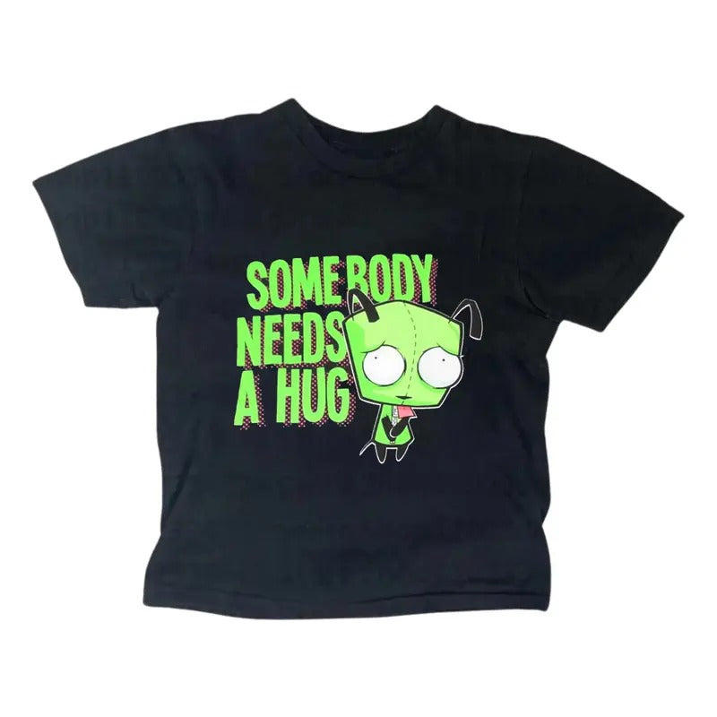 Funny GIR Baby Tee, Gothic Emo Girl, Scene Clothing 2000s, Casual Cotton Short Sleeve, Y2k Top Women Streetwear for Summer