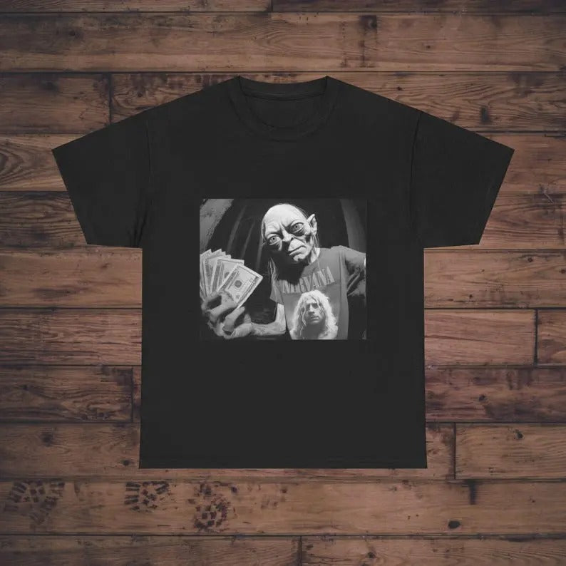 Funny Goblin Tee - Unisex Heavy Cotton T-Shirt, Gollum Lord of the Rings Shirt, Fantasy Movie Fan Gift, Novelty Graphic Tee, Tolkien Lover