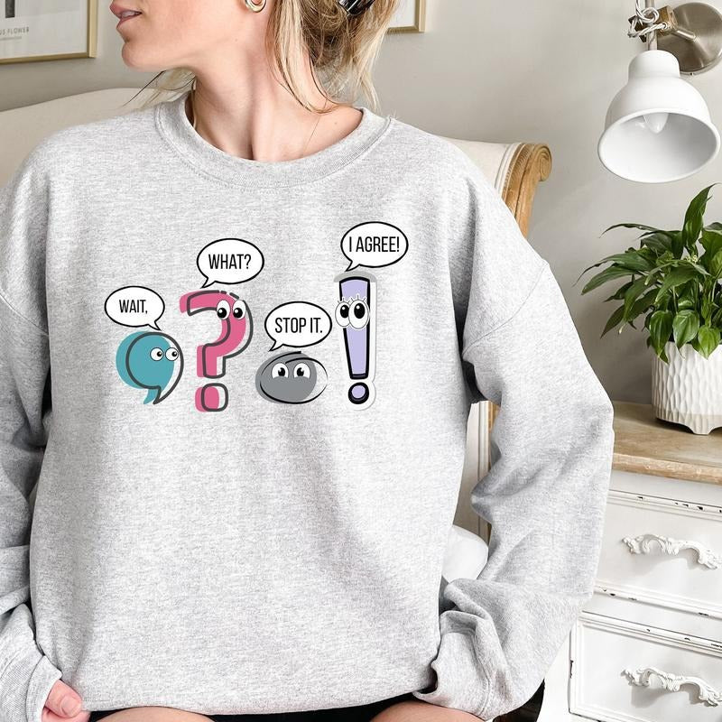 Funny Grammar Teacher Shirt, Punctuation English Teacher Gift, Wait What Stop It I Agree Shirt, Synonym Rolls Shirt,...