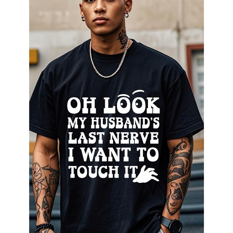 [Funny Graphic Tee] 1pc Black Funny Tee - 100% Cotton Casual T-Shirt Men's Novel Graphic Design - Made in USA Gift for Christmas Birthday Made in USA