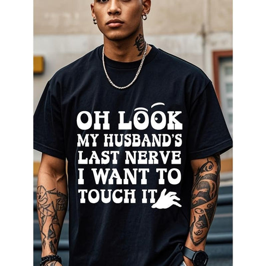 [Funny Graphic Tee] 1pc Black Funny Tee - 100% Cotton Casual T-Shirt Men's Novel Graphic Design - Made in USA Gift for Christmas Birthday Made in USA