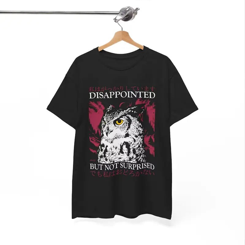 Funny Meme Shirt, Disappointed But Not Suprised Japanese Horror Shirt, Retro Japanese Graphic Tee, Quirky And Humorous Quote Merch