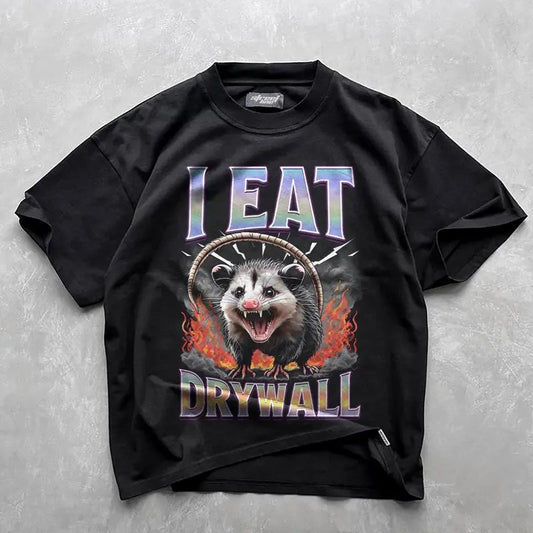 Funny Meme TShirt, I EAT DRYWALL Joke Tshirt, funny opossum t-shirt, Hilarious joke tee, Humorous graphic tee, Sarcastic meme, Gifts for him
