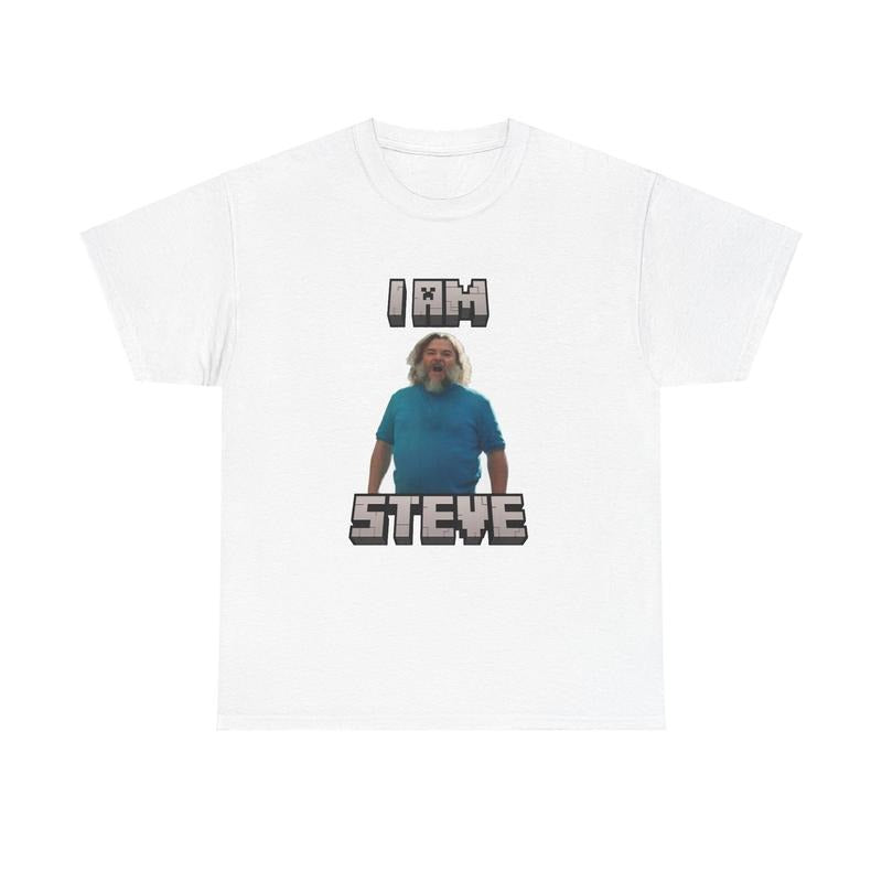 Funny Mine Craft Movie I Am Steve Meme T-Shirt Unisex Casual