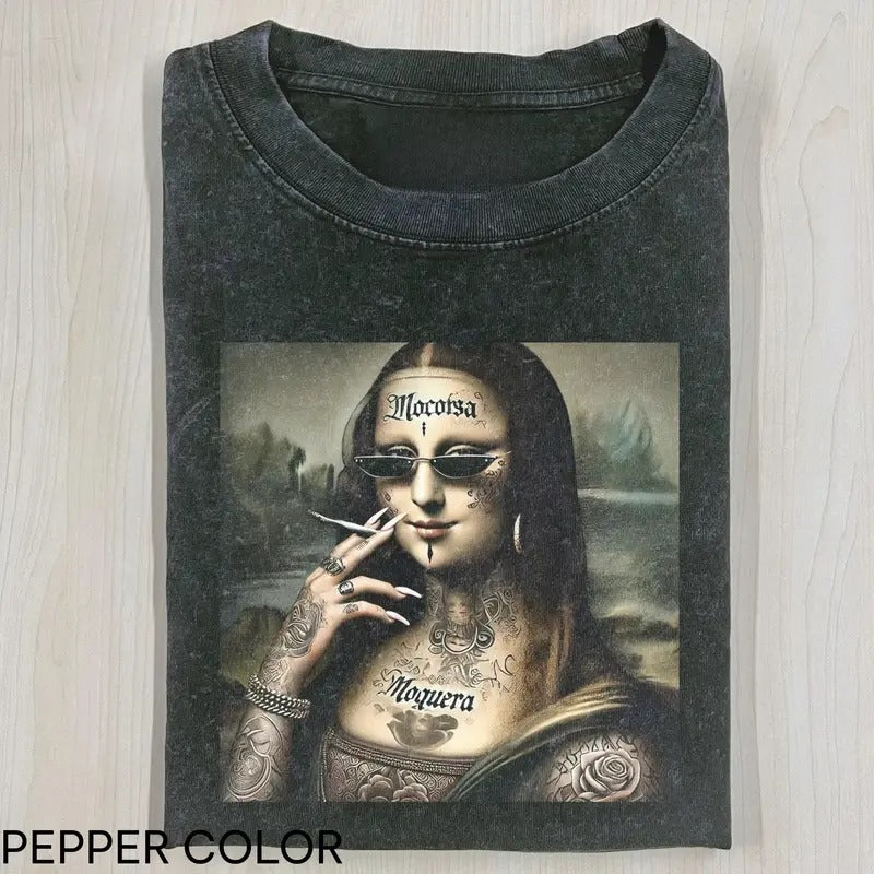 Funny Mona Lisa Cool Tshirt, Unisex Meme Cringe Funny Dumb Shirt Top Menswear Womenswear Streetwear Hoodie, Sweatshirt