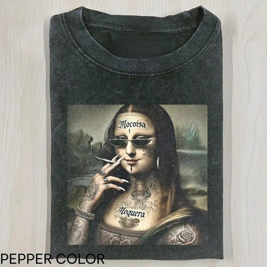 Funny Mona Lisa Cool Tshirt, Unisex Meme Cringe Funny Dumb Shirt Top Menswear Womenswear Streetwear Hoodie, Sweatshirt
