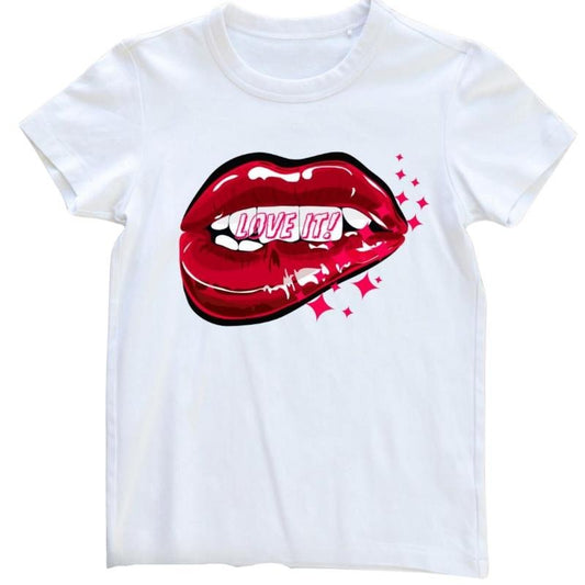 Funny Mouth Pattern Tee, Statement Vintage Graphic Shirt, Everyday Wear, Unisex Crewneck Cotton Short Slevee Printed Menswar Tops Streetwear Summer