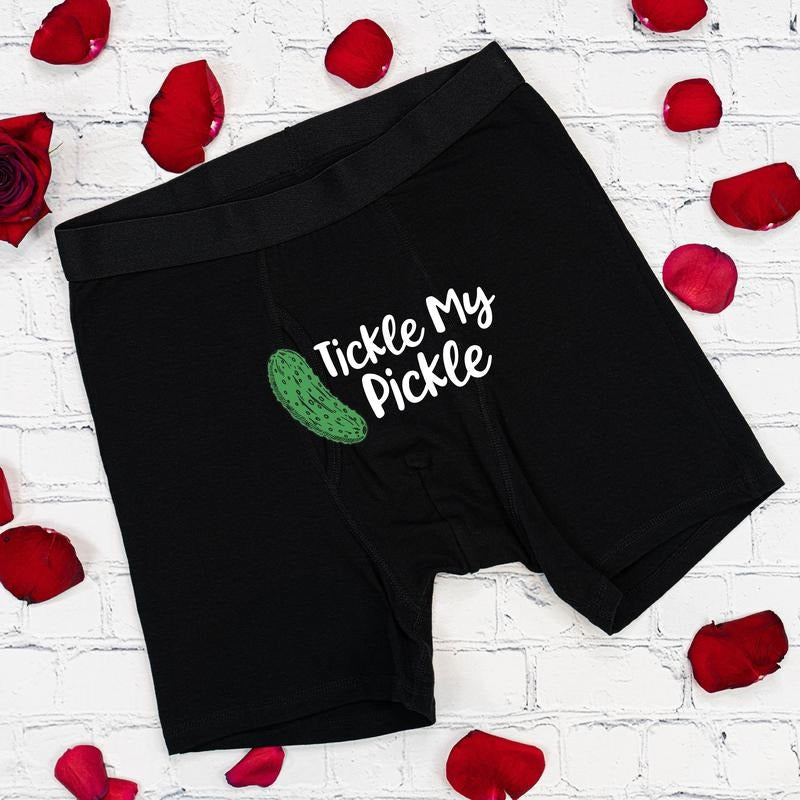 Funny Pickle Men boxer, Valentine Men Underwear Gift, Husband Birthday Present Boxer, Gift For Boyfriend, Groom Wedding...