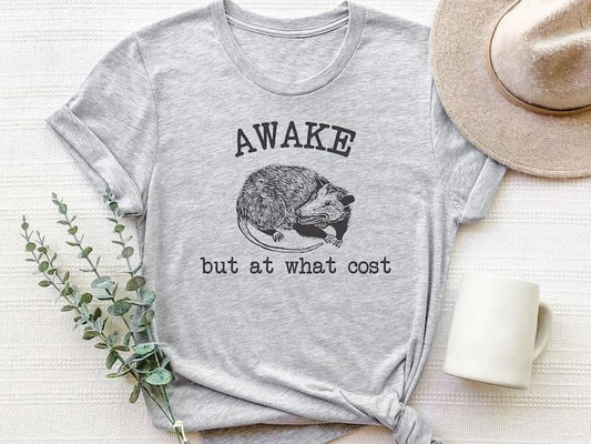 Funny Possum T shirt and Sweatshirt - Awake But At What Cost, Possum Meme T-shirt, Funny Rat Shirt, Sarcastic T shirt, Vintage 90s Gag  T-shirt, sweater and Hoodie