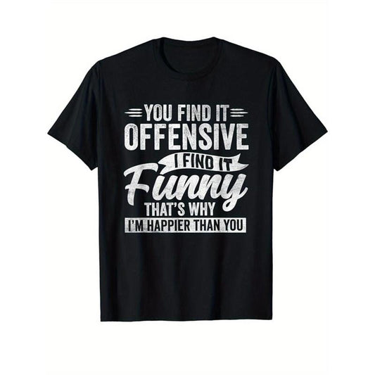 [Funny Print Cotton Top] Cotton Funny Print Casual Top - Men's Short Sleeve Crew Neck T-shirt for Outdoor Made in USA...