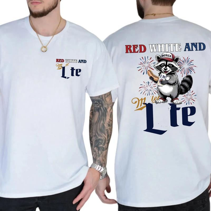 Funny Raccoon 4th of July 2 Sides Shirt, Independence Day Tee, Fourth Of July Shirt, Patriotic USA Shirt