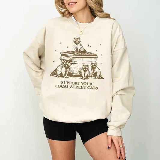 Funny Raccoon Sweatshirt Racoon Shirt Racoon Sweater Raccoon Meme Racoon Crewneck Animal Lover Gift Trash Panda Cute Meme...