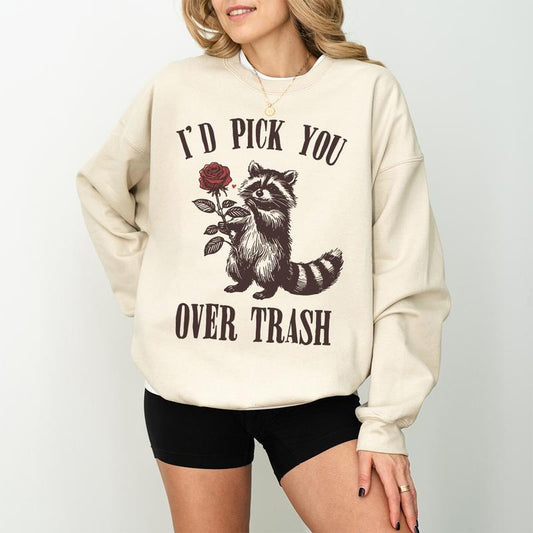 Funny Raccoon Valentines Sweatshirt, Sarcastic Valentines, Trash Panda Sweatshirt, Cute Raccoon Shirts, Anti Valentine...