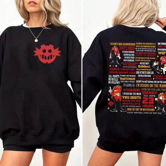 Funny Shadow the Hedgehog Announcement Quote, Funny Dr Eggman 2 Sides Shirt Son1c Merch Unisex Streetwear shirt, Movie Sweatshirt, Dr. Eggman Meme T-Shirt, 2000s Videogame shirtstyle{n002}2
