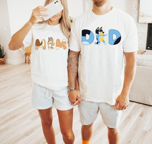 Funny Shirt Dad, Bluey Family Shirt Casual Comfort Womenswear Bottoms Hoodie, Sweatshirt | InkThreadWorks.com