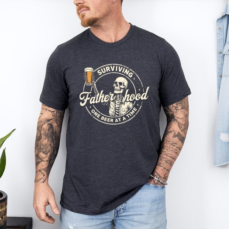 Funny Skeleton Dad Beer Shirt - Father's Day Gift,Funny Skeleton Dad T-Shirt