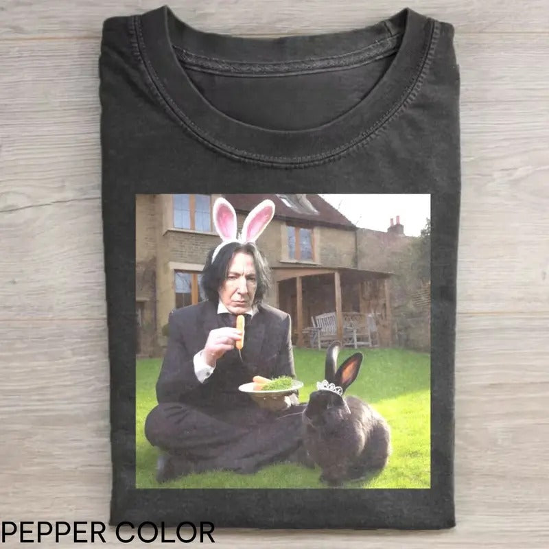 Funny Snape And Rabit Tshirt, Harry Potter Movie Tshirt, Funny Movie Graphic Tee - Movie Lover Gifts - Parody Movie Shirt, Gift