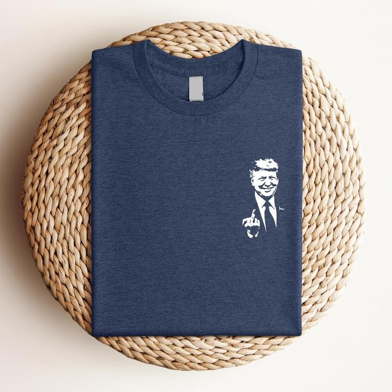 Funny Trump T-shirt, Trump Middle Finger Pocket Size Shirt, Unisex President Short Sleeve, Trump Supporter Tee, Election...