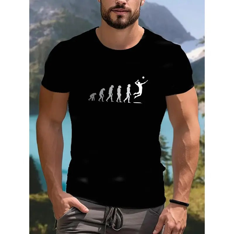 Funny Volleyball Design Ball Sports Athletes Shirt - Men's Round Crew Neck Short Sleeve Tee - Casual Comfy Lightweight...