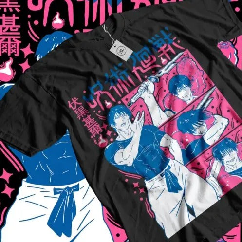 Fushiguro Toji T-shirt Jujutsu Kaisen Anime Horror Gifts Short Sleeve All Size