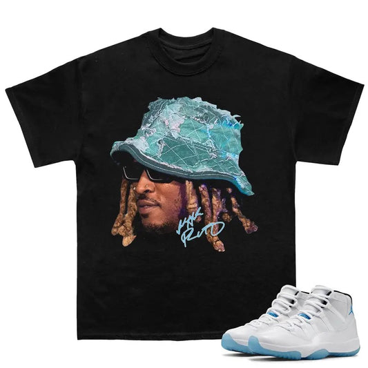 Future Big Face Match 11s Bred Velvet Sneakers Outfits, Hip Hop Streetwear Graphic Tee, Cotton T-shirt Fitted with Y2K Vibes