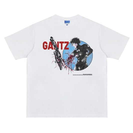GANTZ "Deadly Game" Vintage Oversized Tee Anime T-shirt 100% Cotton Original Design Men's Top for Fans DTG Printing...