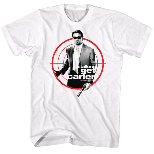 Get Carter Mens S/S T-Shirt - Poster Target - Solid White