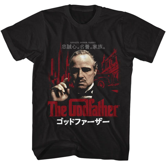 The Godfather - Loyalty Honor Family - American Classics - Solid Black Adult Short Sleeve T-Shirt
