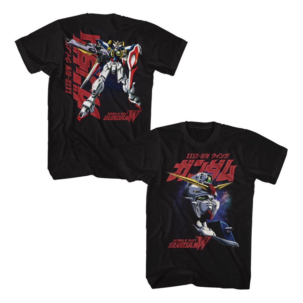 Gundam - Galaxy Background - American Classics - Solid Black Adult Short Sleeve T-Shirt