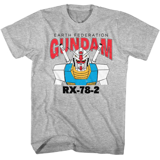 Gundam - Rx 78 2 - American Classics - Solid Gray Adult Short Sleeve T-Shirt