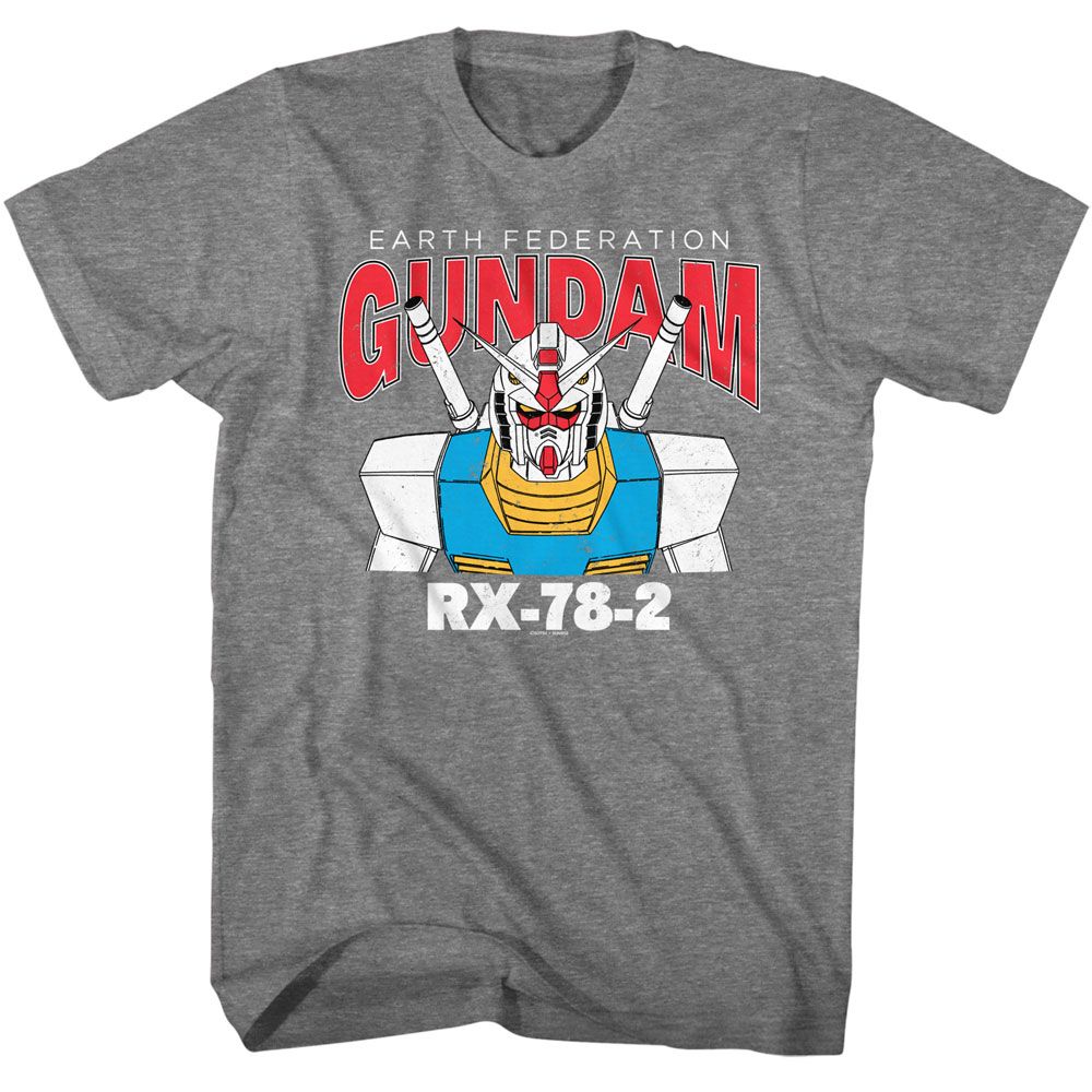 Gundam - Rx 78 2 - American Classics - Solid Gray Adult Short Sleeve T-Shirt Style001