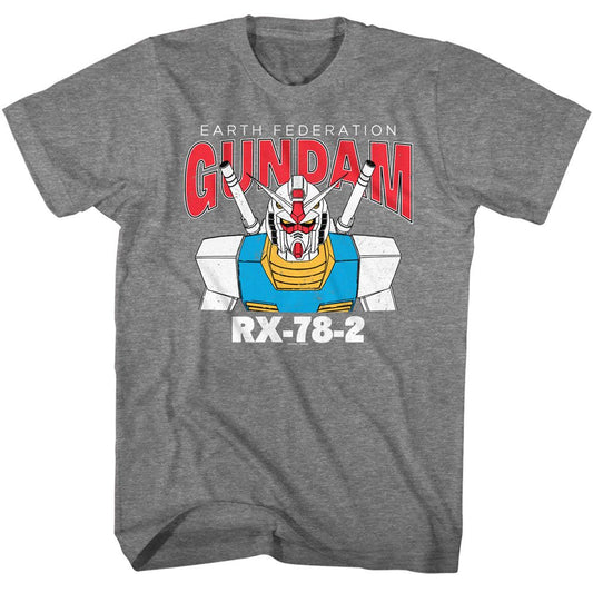 Gundam - Rx 78 2 - American Classics - Solid Gray Adult Short Sleeve T-Shirt Style001