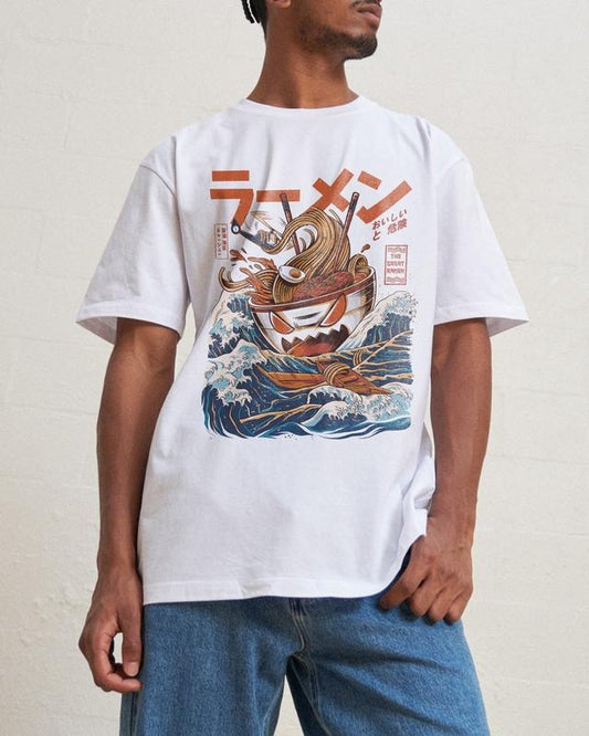 GREAT RAMEN OFF KANAGAWA T-SHIRT, Men Summer Fashion Cotton, Cotton Menswear, S to 3XL Soft Top Hoodie, Sweatshirt