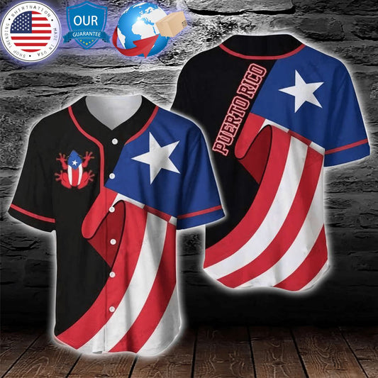 HOT Puerto Rico Coqui Flag Baseball Jersey